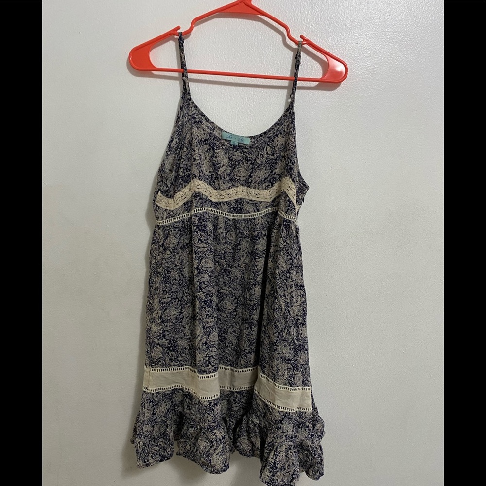 She & Sky Floral Ruffle Hem Dress | Size S | Boho Festival Sundress